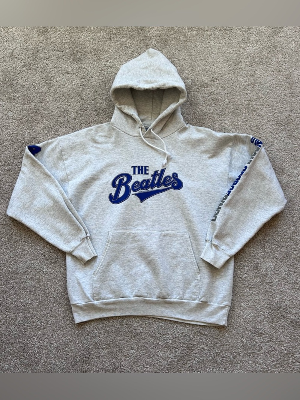 The Beatles VTG 01 Hoodie Hanes Adult L Grey Apple Corps John Paul George Ringo